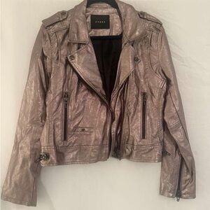 Blank NYC Shimmering Silver Leather Jacket